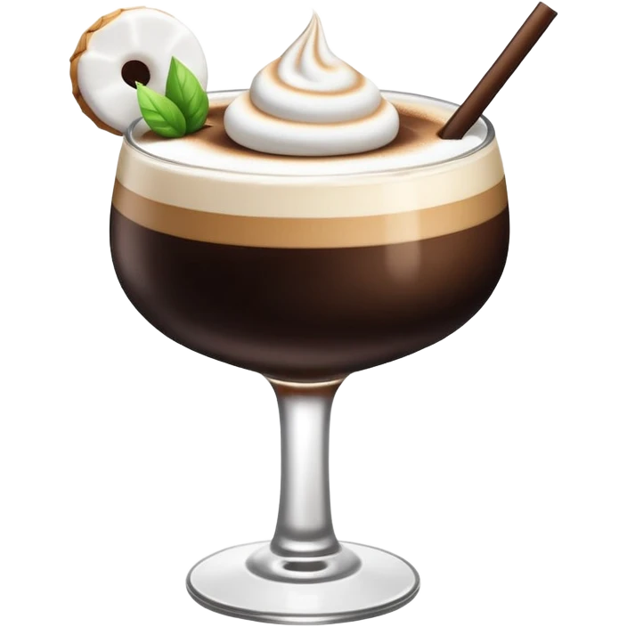 espresso martini cocktail with a marshmallow on top emoji