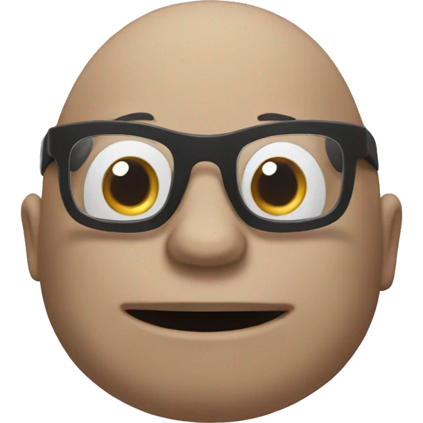 bald gote and glasse emoji