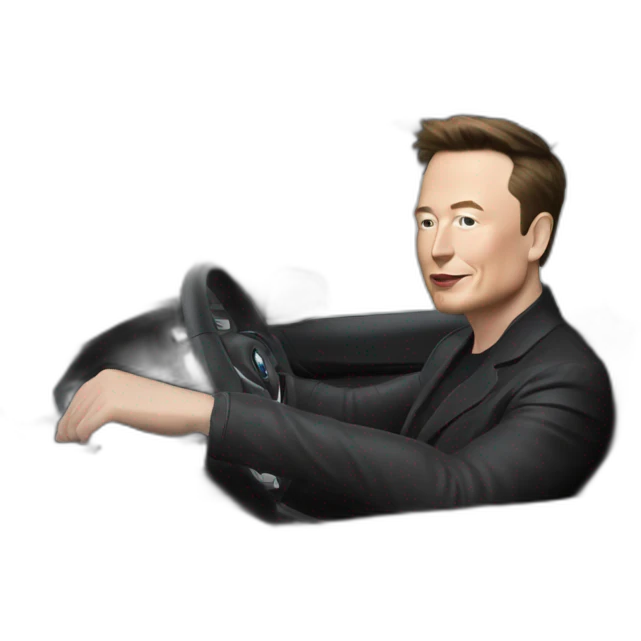 Elon musk driving BMW emoji