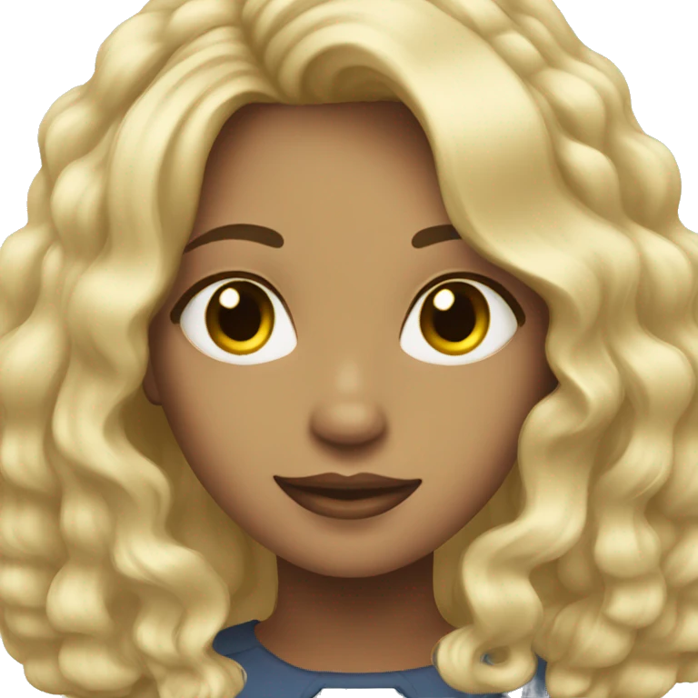 girl blonde medium length hair emoji