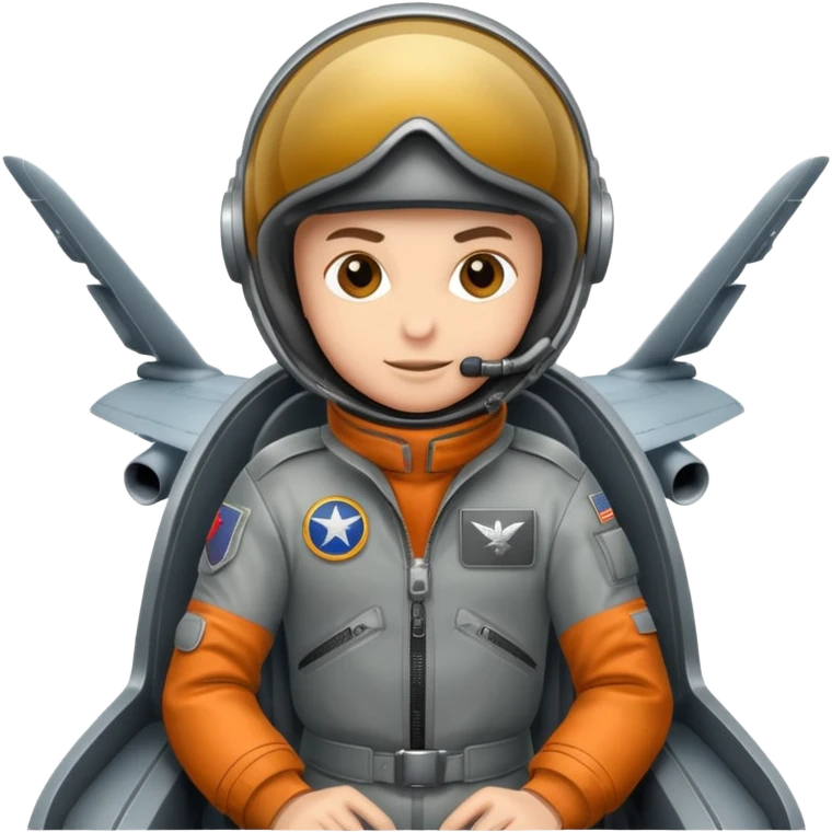 fighter jet in the sky with pilot inside  emoji