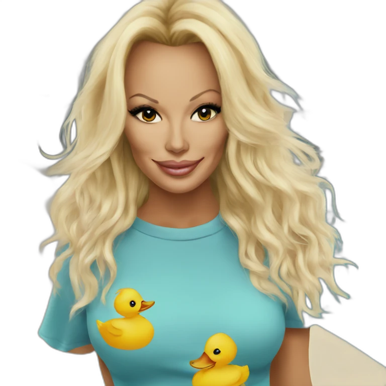 pamela anderson in a duck costume emoji