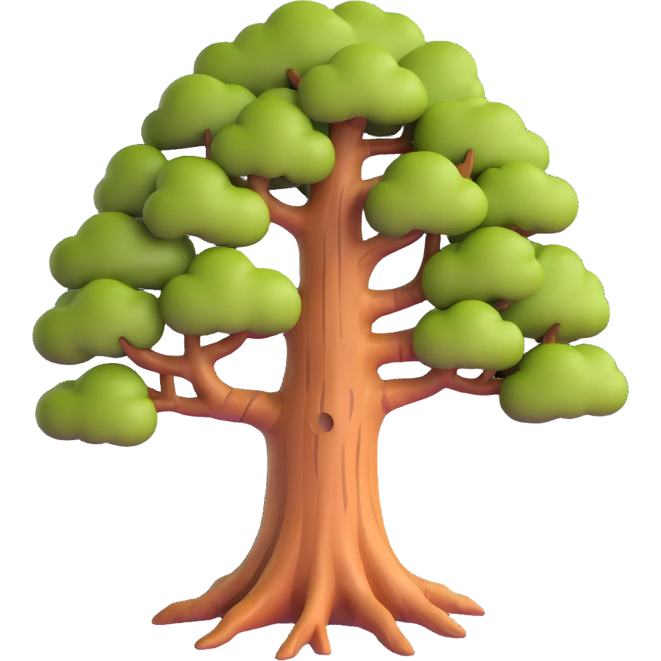 realistic tree with detailed bark texture emoji