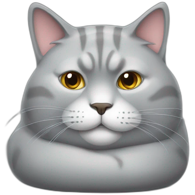 lazy fat grey cat emoji