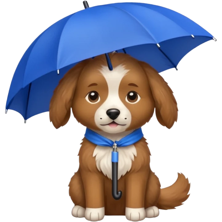 dog with blue umbrella closeup view emoji