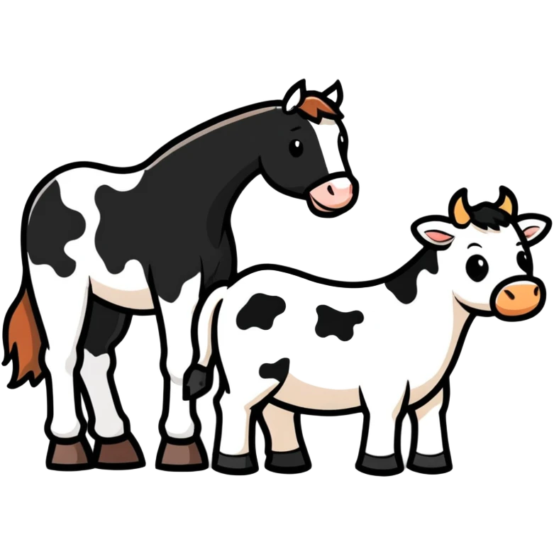 Horse and Cow, add the forbidden icon such as forbidden 18 emoji