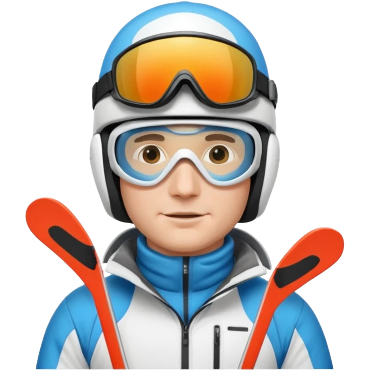 Man skiing, White helmet, Ski,Background Matterhorn emoji