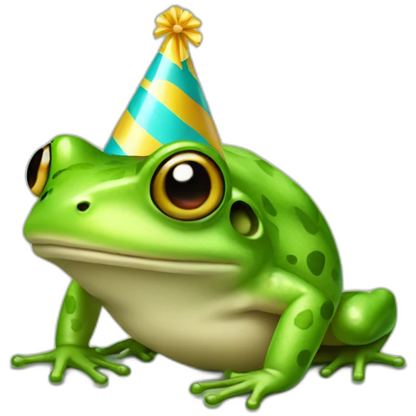 frog with party hat emoji