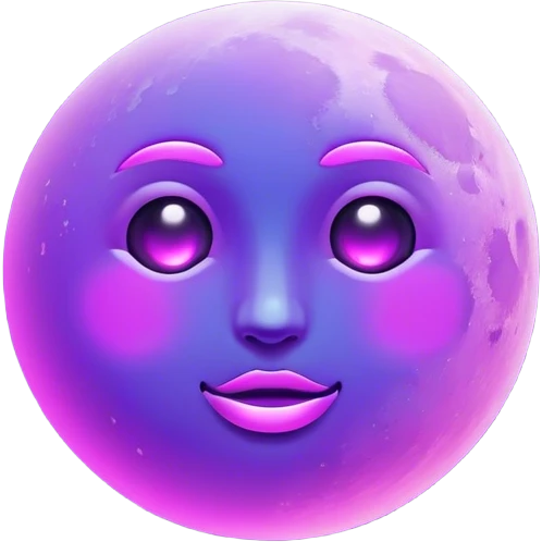 neon violet moon emoji