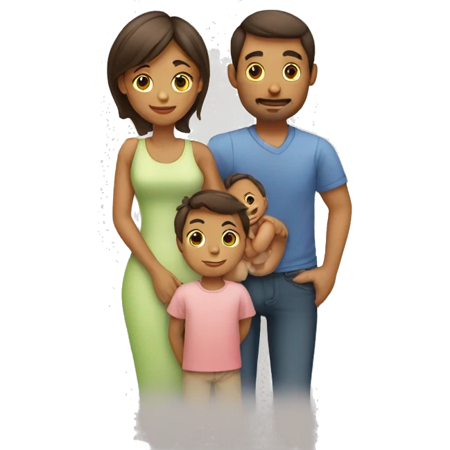 Mother, father, 1 boy, 2 girls, 1 baby boy emoji
