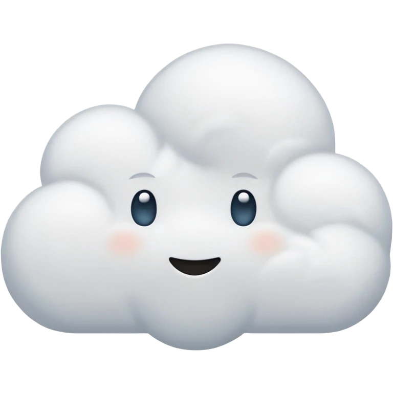Apple emoji style cloud, inspired by Disney animation, soft, rounded emoji