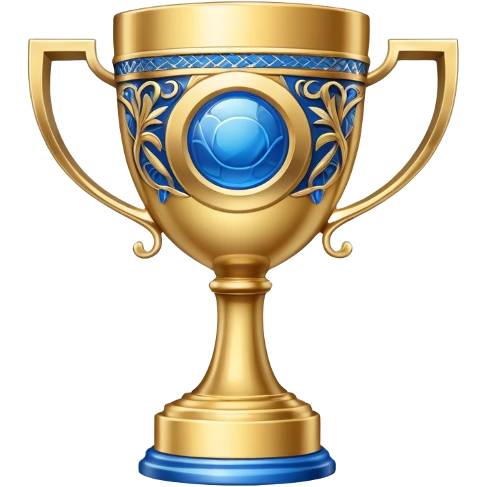 championship trophy cup with blue details emoji