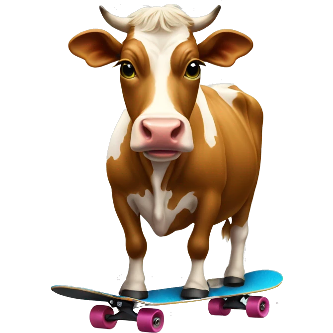 Cow on a skateboard  emoji