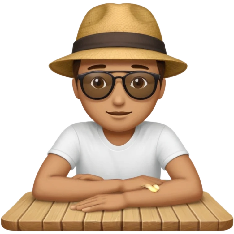 Man sitting on a table emoji