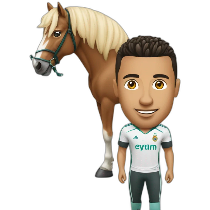 Ronaldo a côté d'un cheval emoji