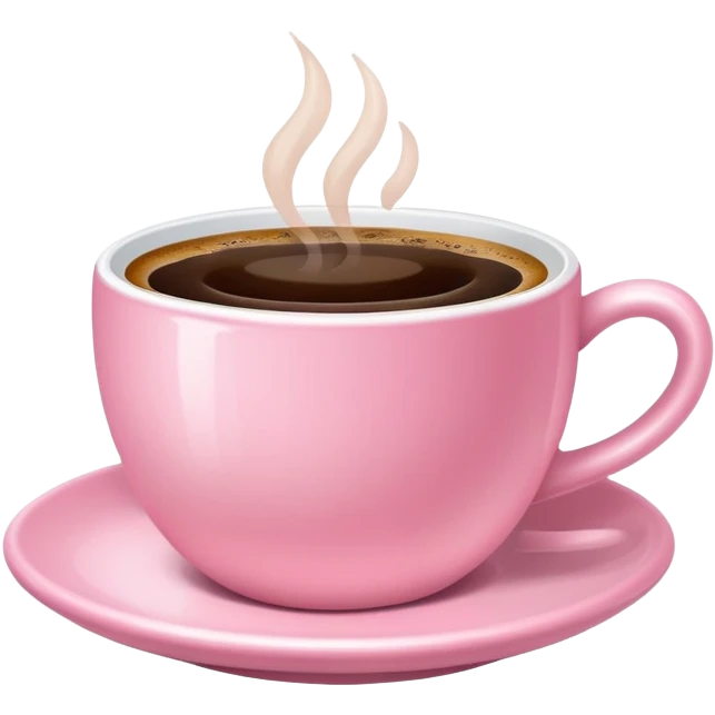 aesthetic cup of coffee baby pink no hot steams on top and no face emoji