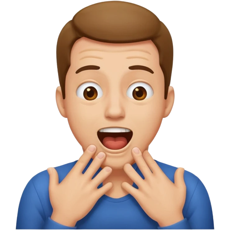 man choking himself laughing  emoji