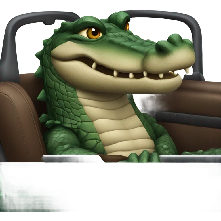 Alligator driving car emoji