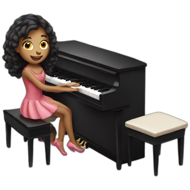 pianist girl with piano emoji