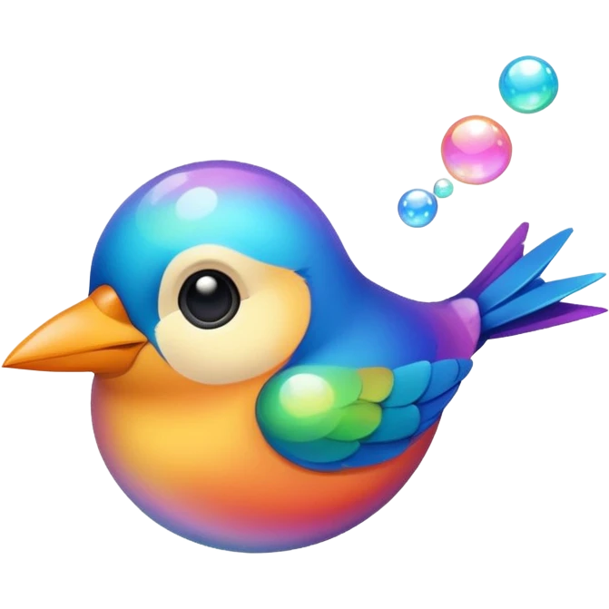 bird blowing bubbles emoji