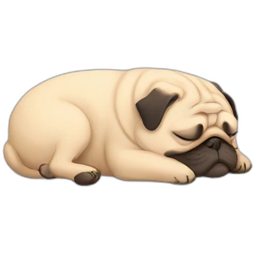 a sleeping fat pug emoji