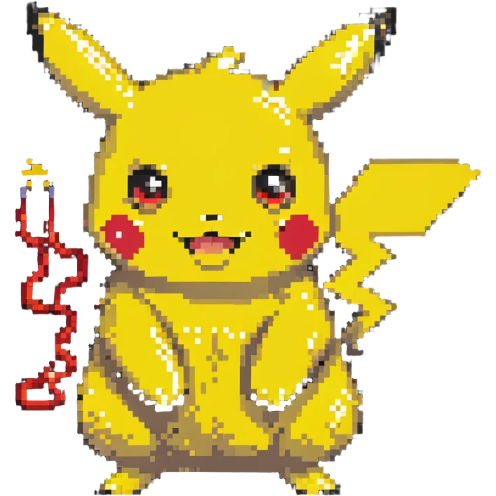 Pikachu, yellow electric pokemon with red cheeks emoji