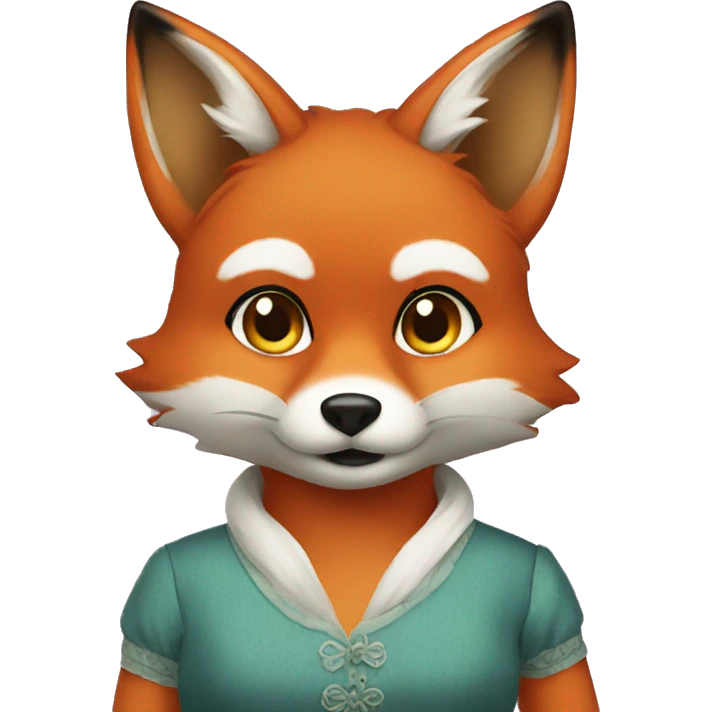 Fox whit dress emoji