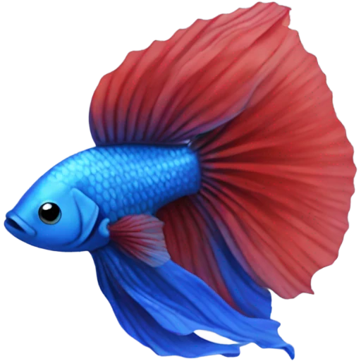 Red betta fish with blue on belly emoji