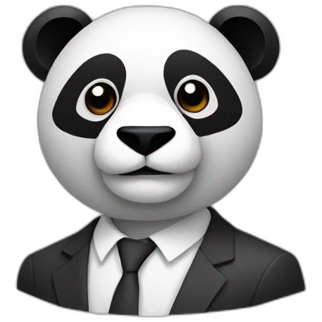 The head is a polygonal panda and the upper body is a suit. emoji