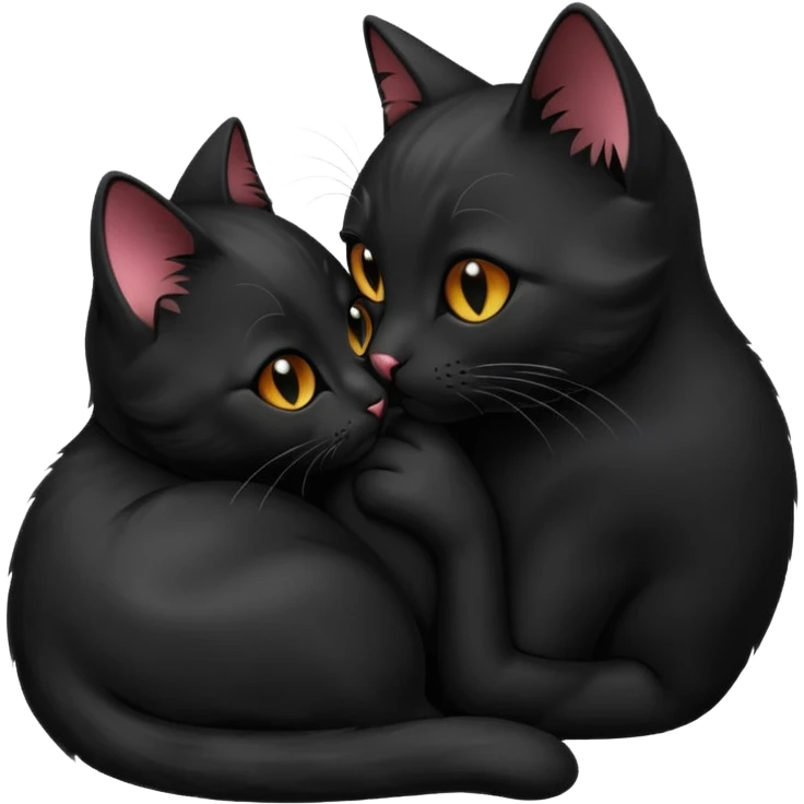 Black cat kisses emoji