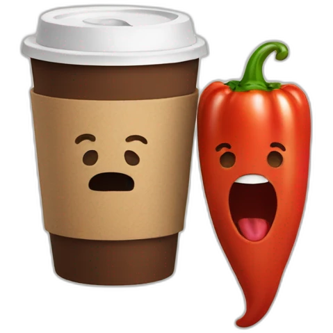 Pepper is drinking coffee emoji