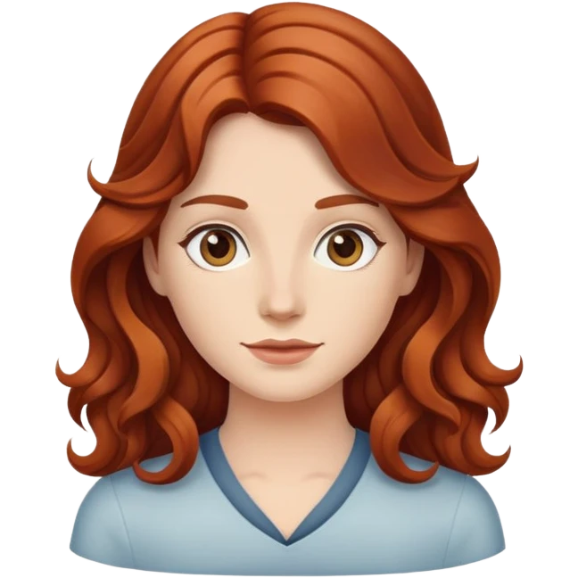 Rousse aux cheveux long et ondulé  emoji