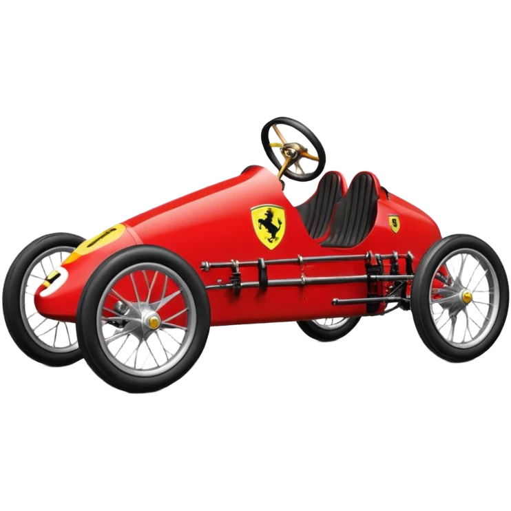 Lowered Ferrari racing retro cyclekart with advanced suspension and steering system  emoji