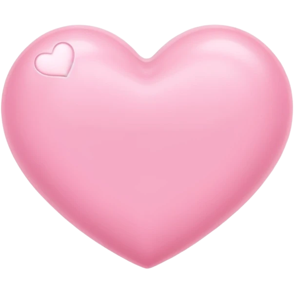 A baby pink heart shape in iOS emoji style, 3D icon, plastic texture, soft reflection, minimalist design. emoji