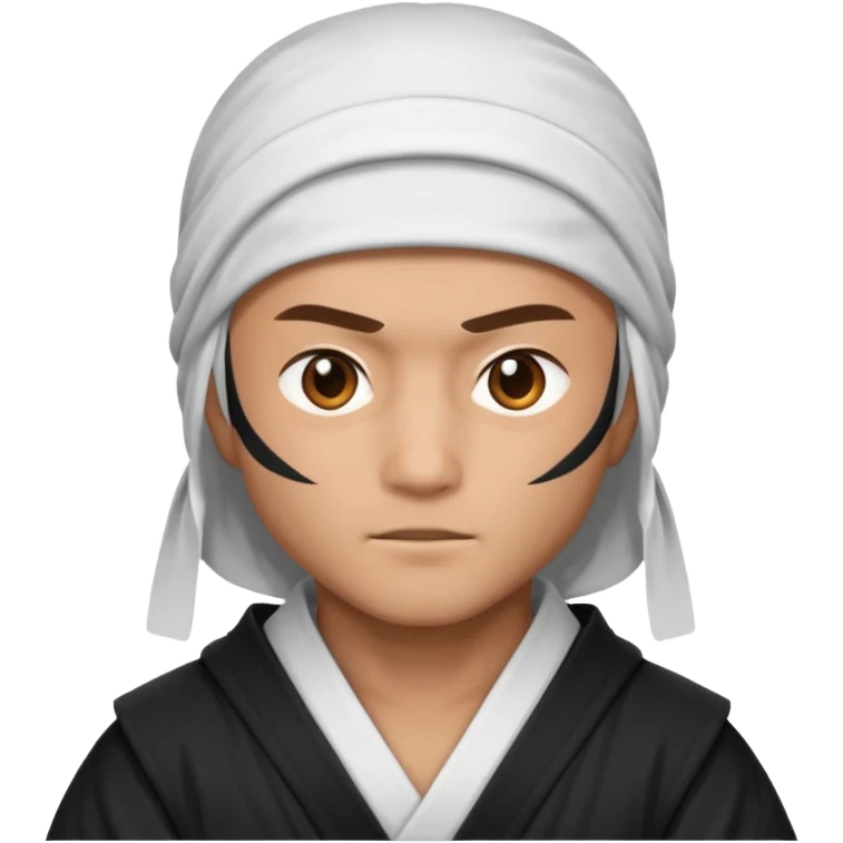 All white ninja with robe and light brown skin color emoji