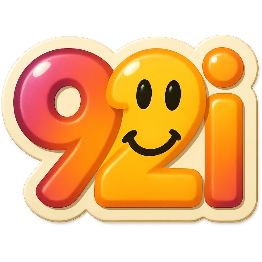 text '92i' as an emoji with a fun face incorporated emoji