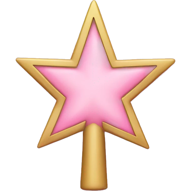 Christmas tree pink with a cross ornament, a star on top emoji
