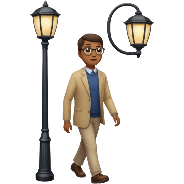 Man with glasses walking into lampost emoji
