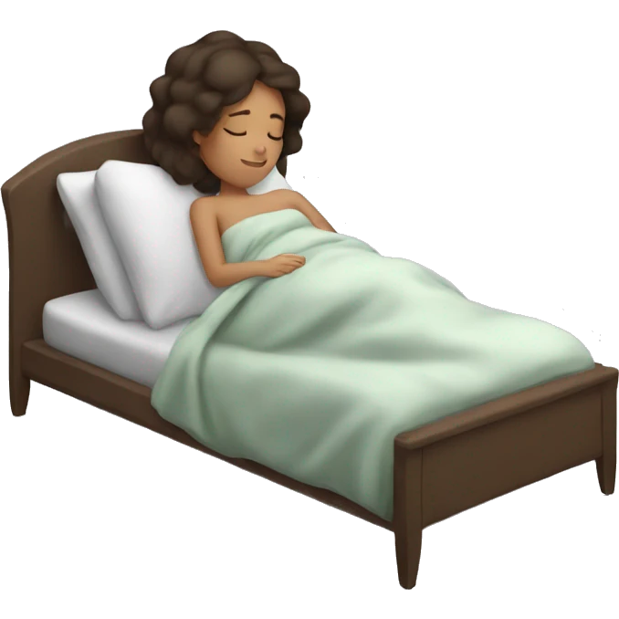 brunette girl sleeping cozy emoji