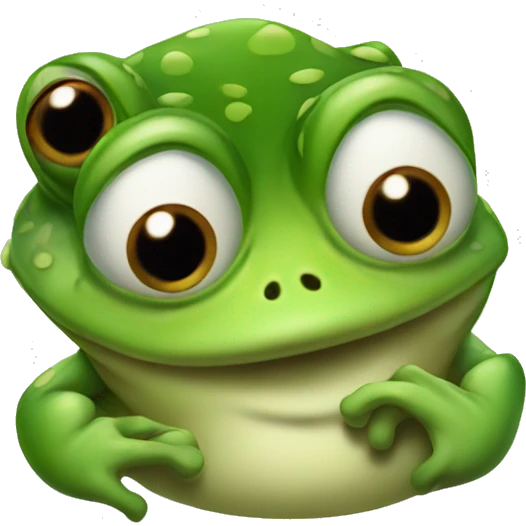 Frog with his point finger on his lips emoji