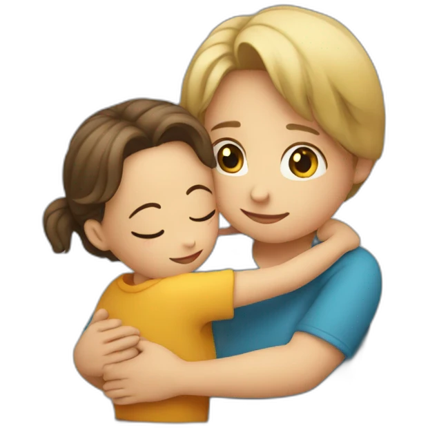 Kid huging a woman emoji