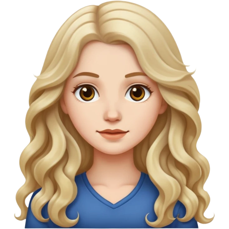 Long wavy hair white girl  emoji