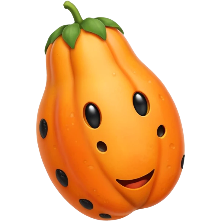 A beautiful papaya fruit is peeled and has black spots.It should be very ripe.like emoji emoji