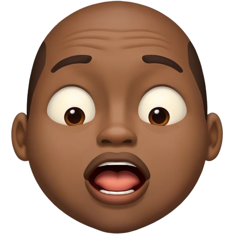 African-American man sleepy mouth open emoji
