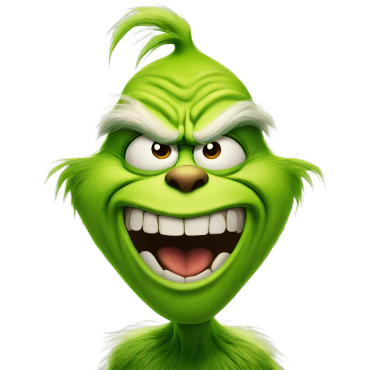 Grinch being mad and old  emoji