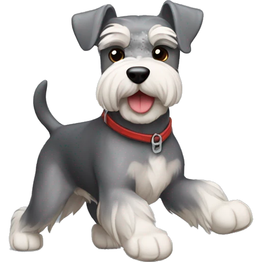 Schnauzer luchando en guerra emoji