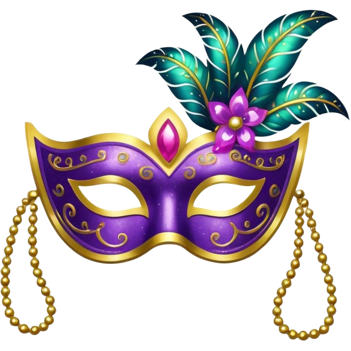 carnival mask with sequins and glitter emoji