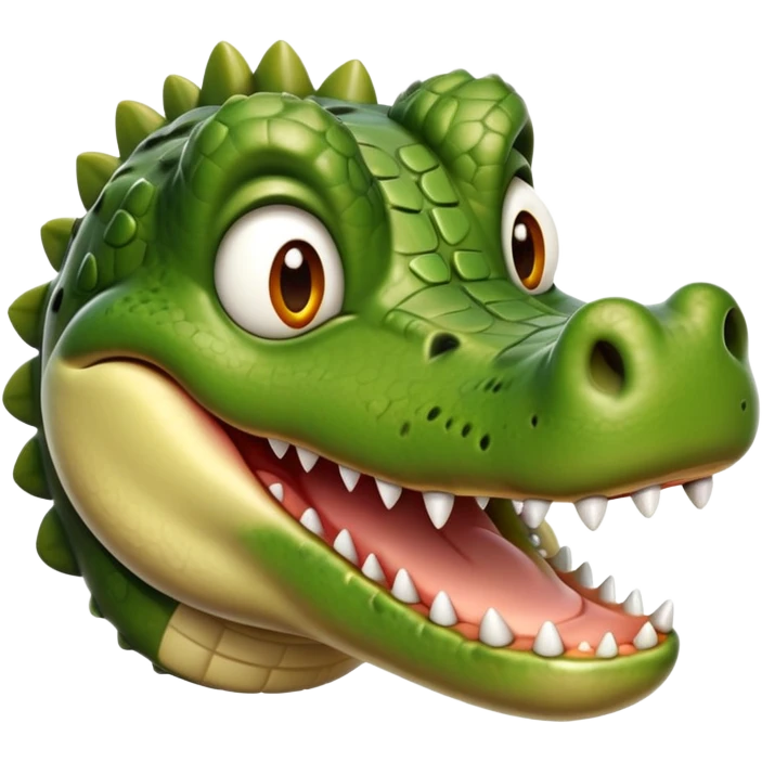 cinematic-realistic-cute-crocodile-portrait-emoji,-head-tilted-playfully-and-inquisitively,-featuring-a-robust,-well-defined-build-with-intricately-detailed,-glossy-olive-green-scales-and-a-surprisingly-endearing-face-with-round,-sparkling eyes emoji