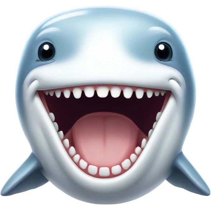 white whale , open mouth emoji