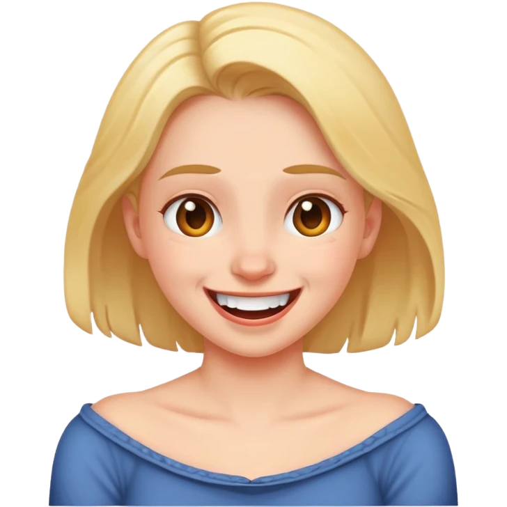 Girl mad but laughing with her arms around her neck emoji